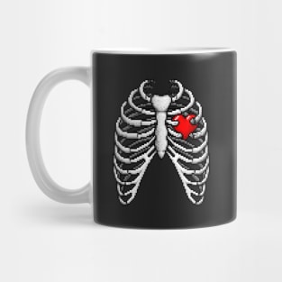 Retro at Heart - Pixel art ribcage Mug